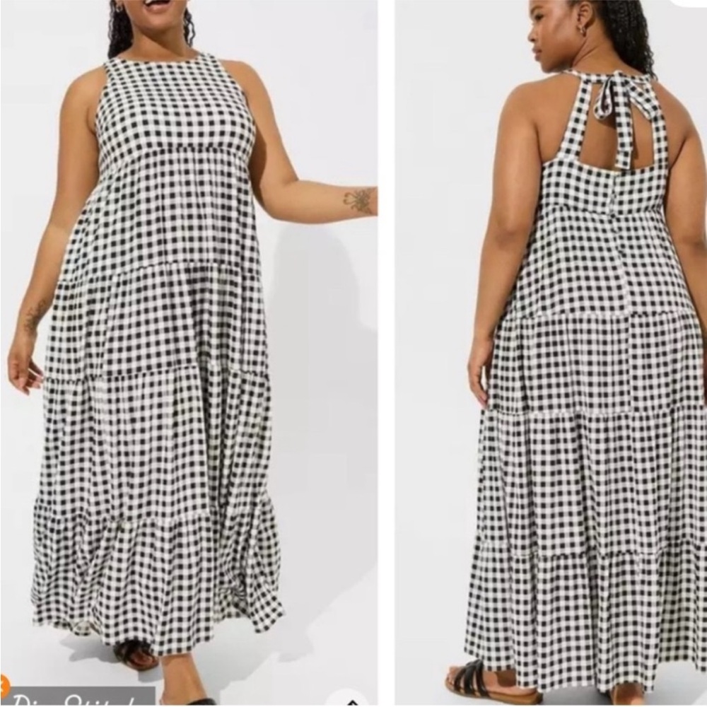 Torrid Gingham Halter Maxi Dress - Picture 2 of 11